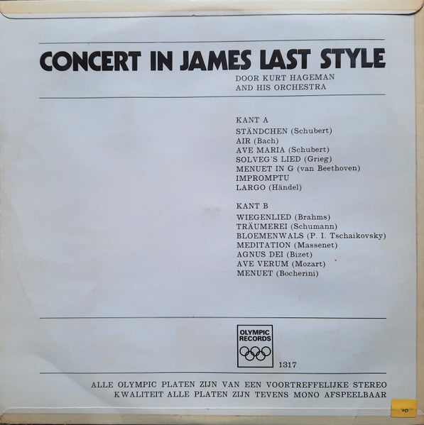Kurt Hageman And His Orchestra - Concert In James Last Style (LP) Vinyl LP Vinyl Very Good (VG) <br> Hoes Good Plus (G+)