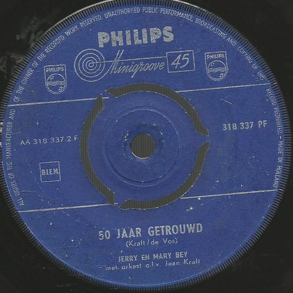 Jerry En Mary Bey - Toen Vader En Moeder Nog Leefden Vinyl Singles Vinyl Very Good (VG) <br> Hoes Good Plus (G+)
