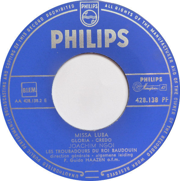 Joachim Ngoi Et Les Troubadours Du Roi Baudouin - Missa Luba 35741 Vinyl Singles EP Vinyl Very Good (VG) <br> Hoes Good Plus (G+)