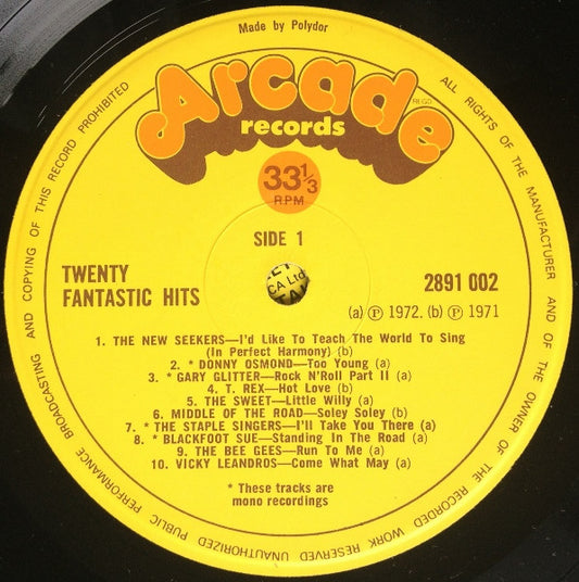 Various - 20 Fantastic Hits By The Original Artists Volume Two (LP) Vinyl LP Vinyl Zeer Goed / Hoesje Goed "VINYLSINGLES.NL"