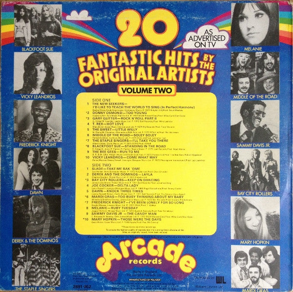 Various - 20 Fantastic Hits By The Original Artists Volume Two (LP) Vinyl LP Vinyl Very Good (VG) <br> Hoes Good Plus (G+)