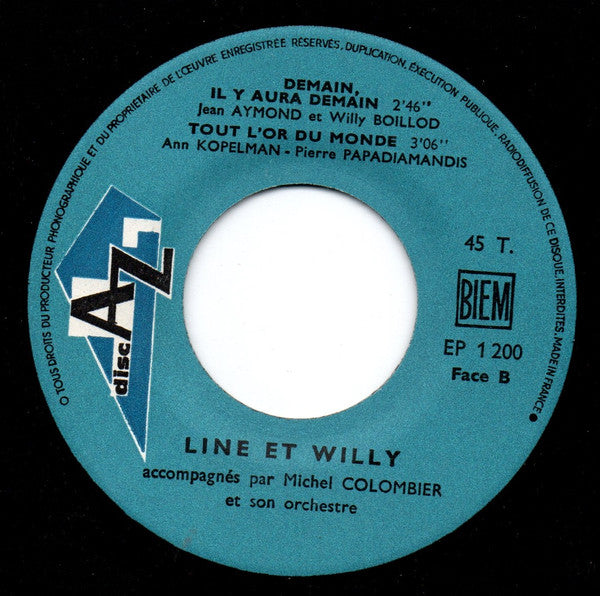 Line Et Willy - A Chacun Sa Chanson Vinyl Singles EP