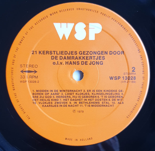 Damrakkertjes - 20 Kerstliedjes (LP) 48701 Vinyl LP Vinyl Very Good (VG) <br> Hoes Good Plus (G+)