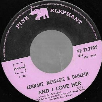 Lennart Messagie & Dagleth - And I Love Her Vinyl Singles Vinyl Very Good (VG) <br> Hoes Good Plus (G+)