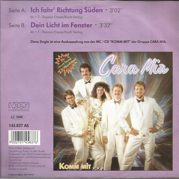 Cara Mia - Ich Fahr' Richtung Süden Vinyl Singles Vinyl Very Good (VG) <br> Hoes Good Plus (G+)
