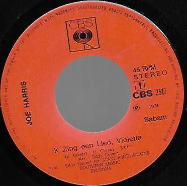 Joe Harris - 'k Zing Een Lied Violetta
