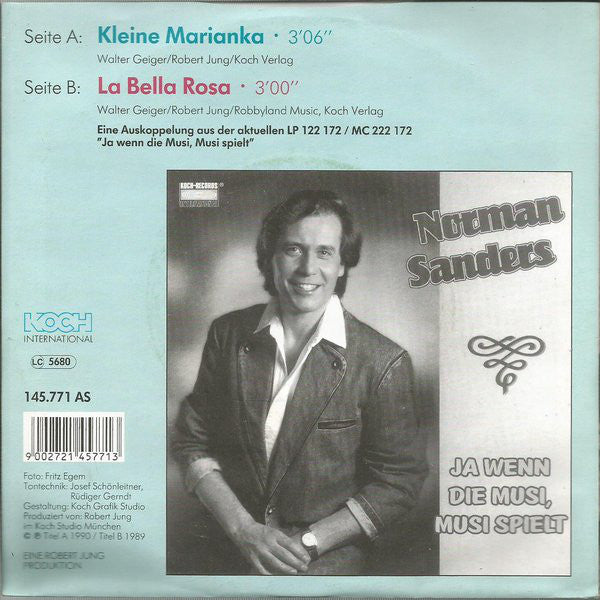 Norman Sanders - Kleine Marianka Vinyl Singles Vinyl Very Good (VG) <br> Hoes Good Plus (G+)