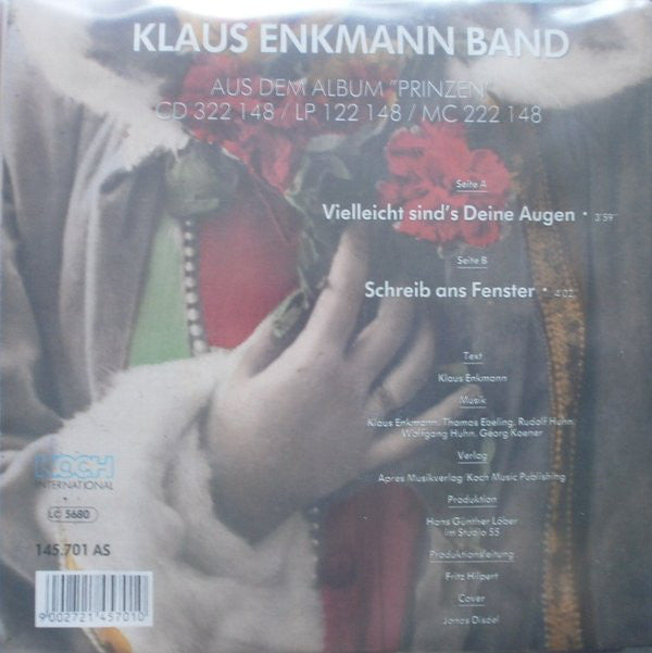 Klaus Enkmann Band - Vielleicht Sind's Deine Augen Vinyl Singles Vinyl Very Good (VG) <br> Hoes Good Plus (G+)