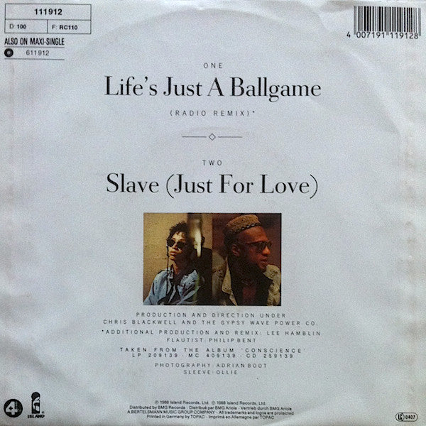 Womack & Womack - Life's Just A Ballgame Vinyl Singles Vinyl Very Good (VG) <br> Hoes Good Plus (G+)