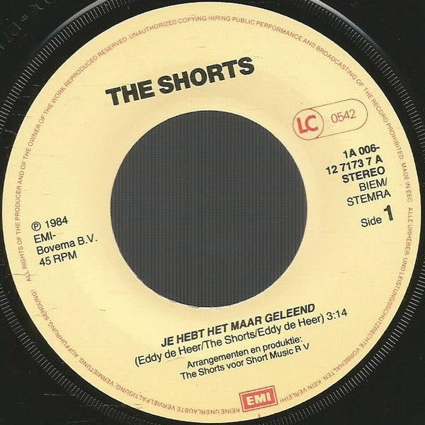 Shorts - Je Hebt Het Maar Geleend Vinyl Singles