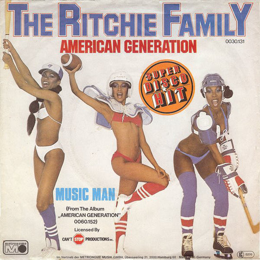 Ritchie Family - American Generation Vinyl Singles Vinyl Zeer Goed / Hoesje Goed "VINYLSINGLES.NL"