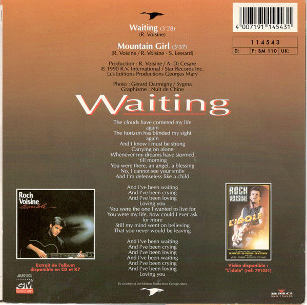 Roch Voisine - Waiting 21370 Vinyl Singles Vinyl Very Good (VG) <br> Hoes Good Plus (G+)