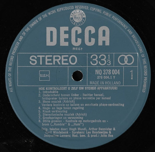 No Artist - Hoe Controleert U Zelf Uw Stereo-Apparatuur (LP)