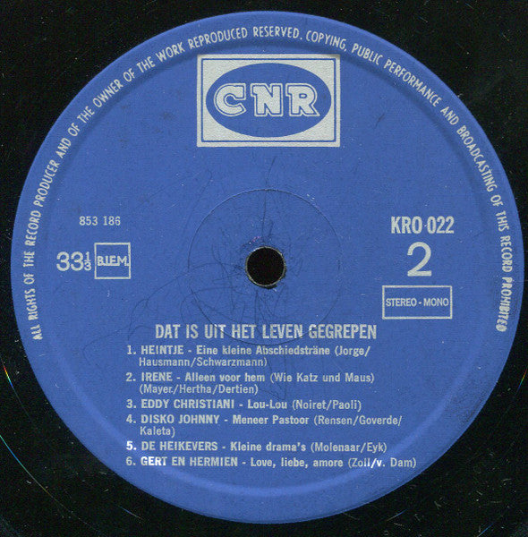 Various - Dat Is Uit Het Leven Gegrepen (LP) Vinyl LP