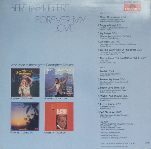 Bert Kaempfert - Forever My Love (LP) Vinyl LP Vinyl Very Good (VG) <br> Hoes Good Plus (G+)