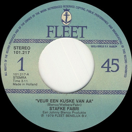 Stafke Fabri - Veur Een Kuske Van Aa Vinyl Singles Vinyl Goed / Hoesje Goed "VINYLSINGLES.NL"