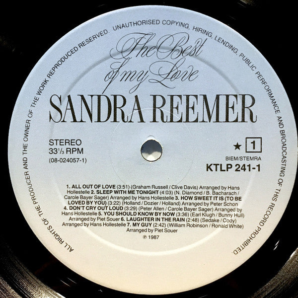 Sandra Reemer - The Best Of My Love (LP) Vinyl LP