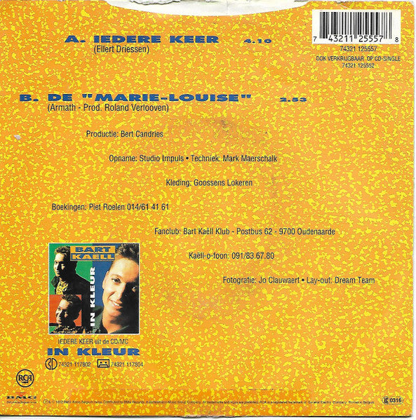 Bart Kaëll - Iedere Keer Vinyl Singles Vinyl (VG) <br> Hoes (G+)