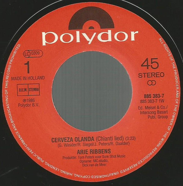 Arie Ribbens - Cerveza Olandá 10530 Vinyl Singles