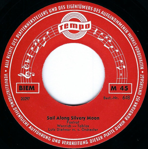 Maureen René / Lutz Dietmar Mit Seinem Orchester - Du Wirst Geliebt / Sail Along Silvery Moon Vinyl Singles Vinyl Very Good (VG) <br> Hoes Good Plus (G+)