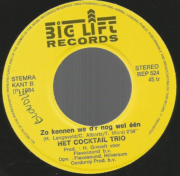 Cocktail Trio - Hit Cocktail Vinyl Singles Vinyl Very Good (VG) <br> Hoes Good Plus (G+)