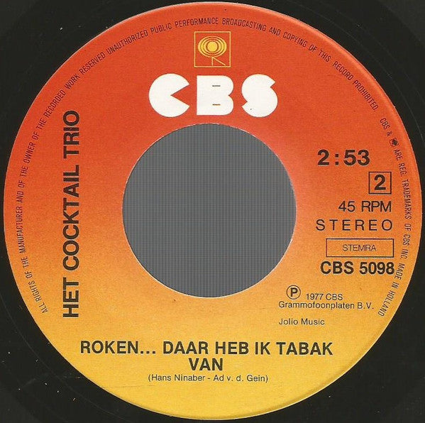 Cocktail Trio - Doe Nog Een Kunstje Mien Vinyl Singles Vinyl Very Good (VG) <br> Hoes Good Plus (G+)