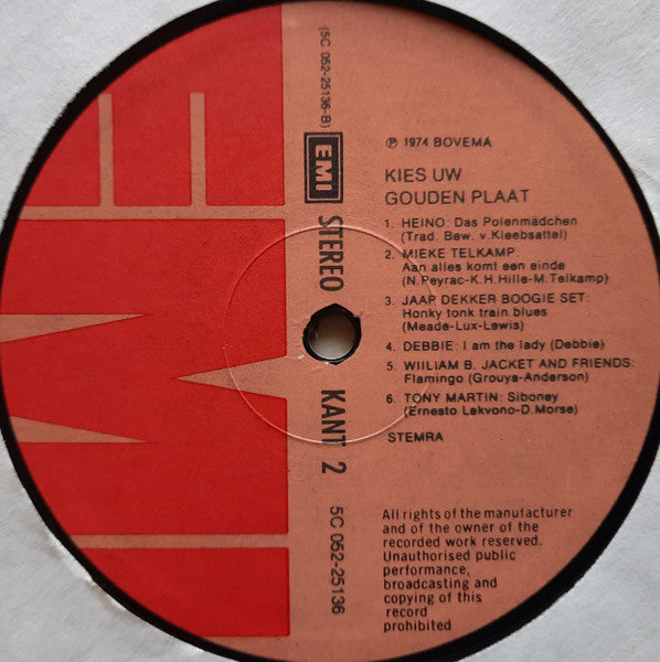 Various - Kies Uw Gouden Plaat (LP) Vinyl LP