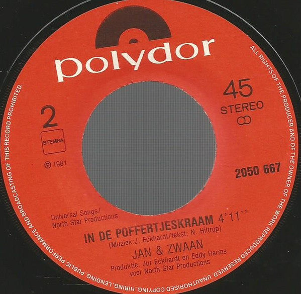 Jan & Zwaan - Het Kleine Huis Vinyl Singles Media VG+ \ Sleeve G+