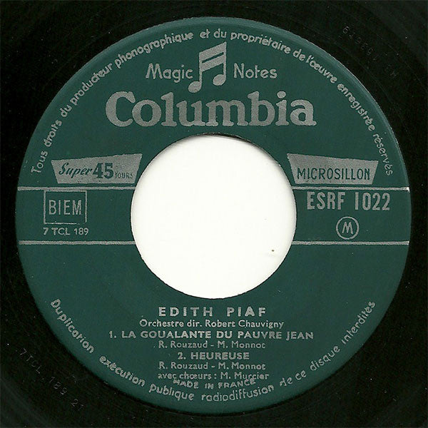 Edith Piaf - La Goualante Du Pauvre Jean Vinyl Singles EP Vinyl Very Good (VG) <br> Hoes Good Plus (G+)