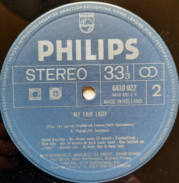 Wim Sonneveld - De Originele Nederlandse Versie Van My Fair Lady (LP) Vinyl LP Vinyl Very Good (VG) <br> Hoes Good Plus (G+)