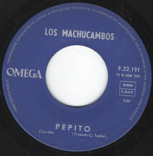 Los Machucambos - Pepito 17574 Vinyl Singles Vinyl Zeer Goed / Hoesje Goed "VINYLSINGLES.NL"
