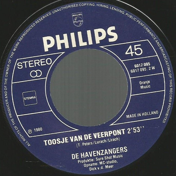 Havenzangers - De Mijnwerker 43448 Vinyl Singles Vinyl Very Good (VG) <br> Hoes Good Plus (G+)