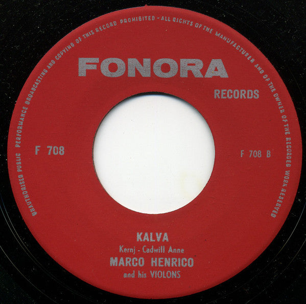 Marco Henrico - Tawa Vinyl Singles Vinyl Very Good (VG) <br> Hoes Good Plus (G+)