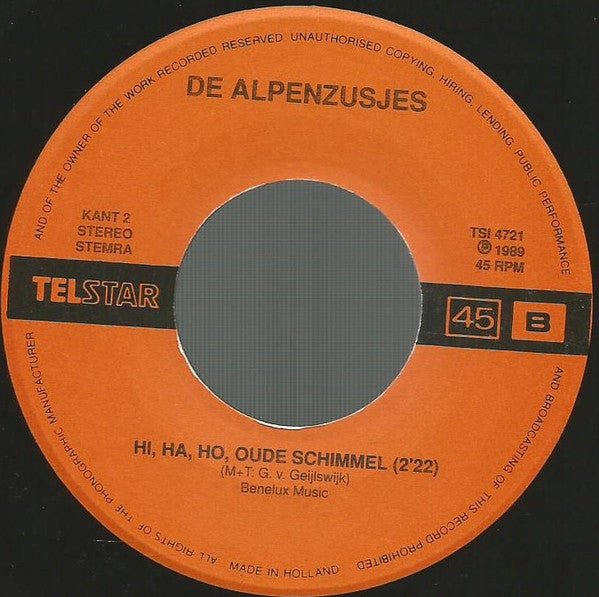 Alpenzusjes - Lucky Luke Leert Jodelen Vinyl Singles Vinyl Very Good (VG) <br> Hoes Good Plus (G+)
