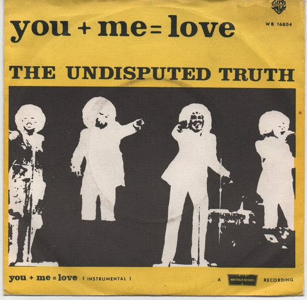 Undisputed Truth - You + Me = Love Vinyl Singles Vinyl Goed / Hoes Sticker