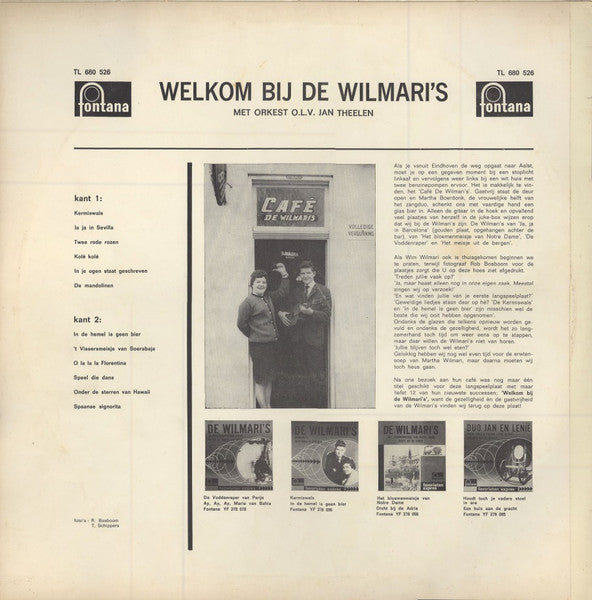 Wilmari's - Welkom Bij De Wilmari's (LP) Vinyl LP Vinyl Very Good (VG) <br> Hoes Good Plus (G+)