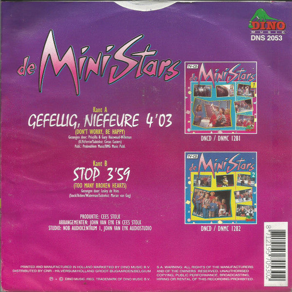 MiniStars - Gefellig, Niefeure (Don't Worry, Be Happy) Vinyl Singles Vinyl Very Good (VG) <br> Hoes Good Plus (G+)