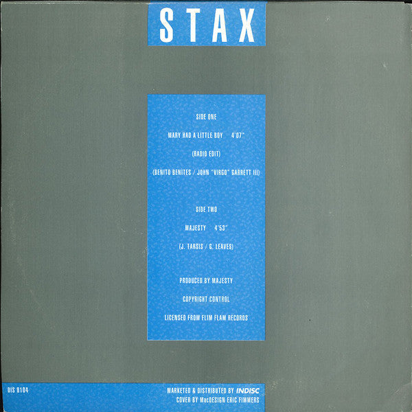 Stax - Mary Had A Little Boy Vinyl Singles