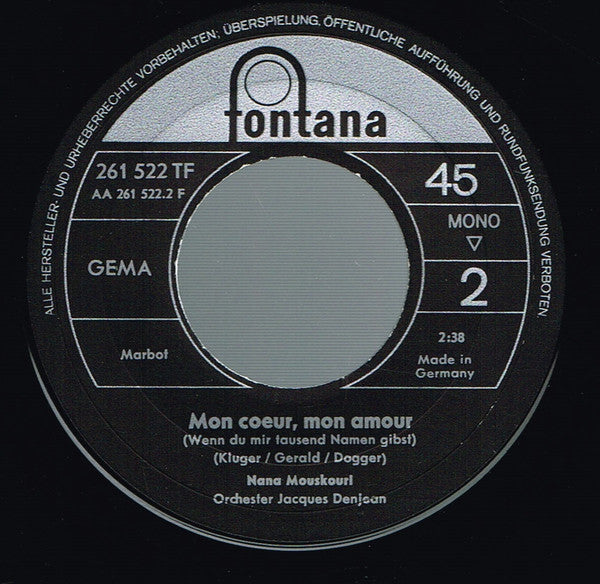Nana Mouskouri - Alle Blumen Dieser Welt Vinyl Singles