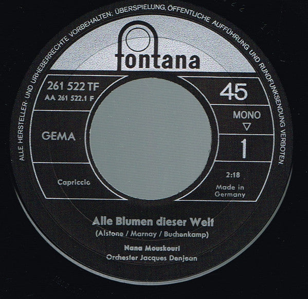 Nana Mouskouri - Alle Blumen Dieser Welt Vinyl Singles
