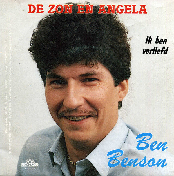 Ben Benson - De Zon En Angela Vinyl Singles Vinyl Very Good (VG) <br> Hoes Good Plus (G+)