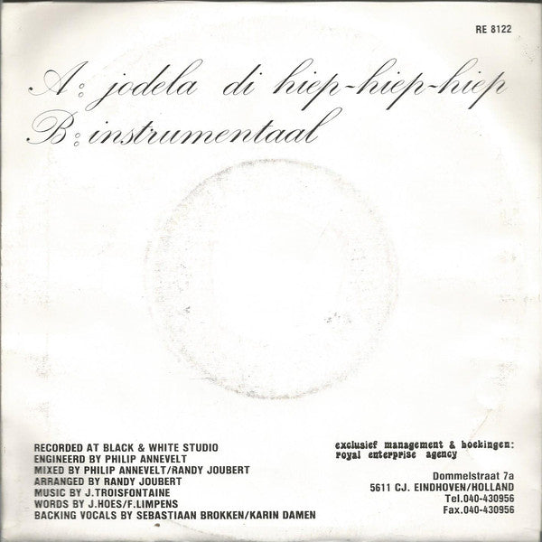 Rob van Holland - Jodela Di Hiep-Hiep-Hiep Vinyl Singles Vinyl Very Good (VG) <br> Hoes Good Plus (G+)