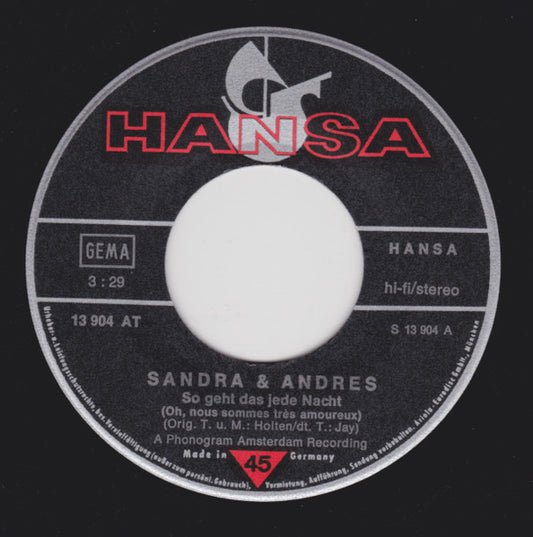 Sandra & Andres - So Geht Das Jede Nacht