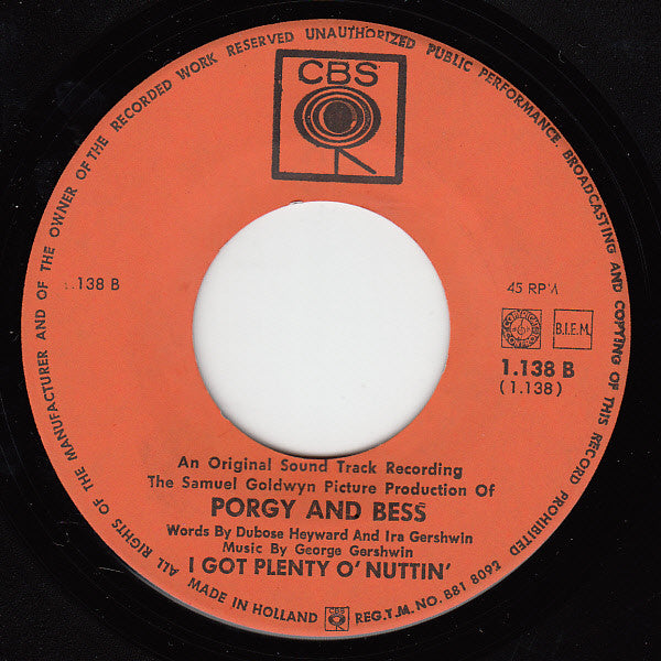 Samuel Goldwyn - Summertime Vinyl Singles Vinyl Very Good (VG) <br> Hoes Good Plus (G+)