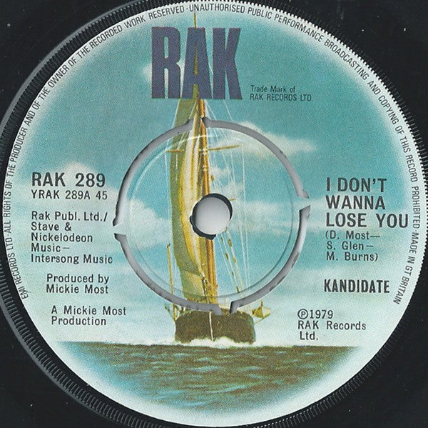Kandidate - I Don't Wanna Lose You Vinyl Singles Vinyl Very Good (VG) <br> Hoes Good Plus (G+)