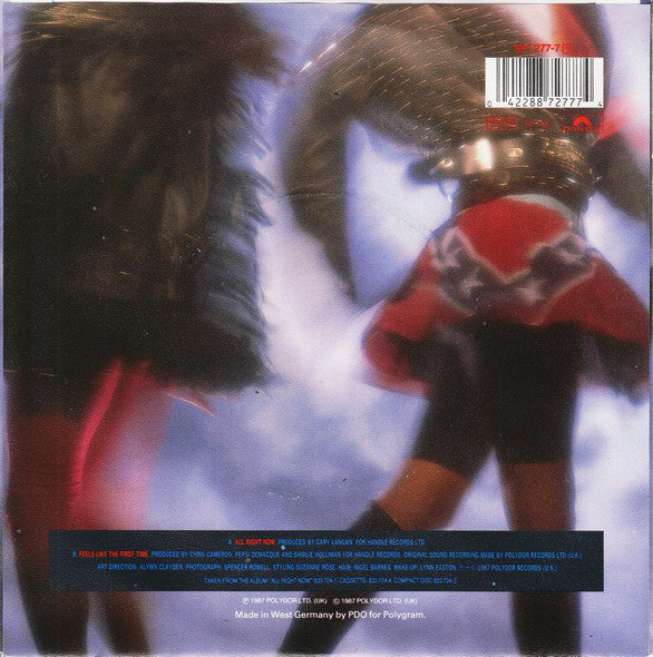 Pepsi & Shirlie - All Right Now Vinyl Singles Vinyl Very Good (VG) <br> Hoes Good Plus (G+)