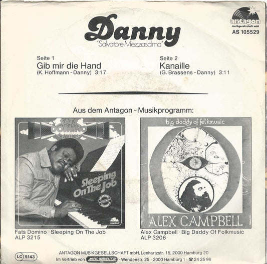 Danny - Gib Mir Die Hand Vinyl Singles Vinyl Zeer Goed / Hoesje Goed "VINYLSINGLES.NL"