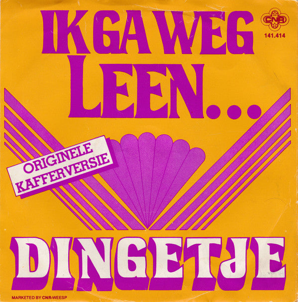 Dingetje - Ik Ga Weg Leen... 26238 Vinyl Singles Vinyl Very Good (VG) <br> Hoes Good Plus (G+)