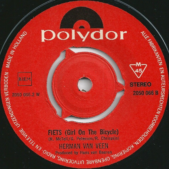 Herman van Veen - Rozegeur Maneschijn Vinyl Singles Vinyl (VG) <br> Hoes (G+)