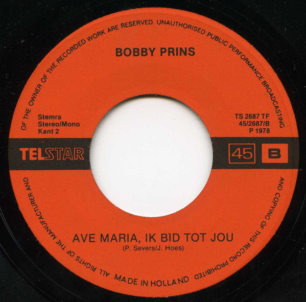 Bobby Prins - Ik Zoek Naar Een Dorp Vinyl Singles Vinyl Very Good (VG) <br> Hoes Good Plus (G+)